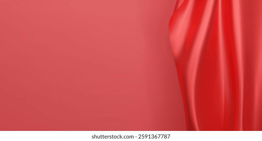 Luxury abstract red background with ribbon silk elements. 3D vector illustration. - Powered by Shutterstock - Get 15% off with code: PIKWIZARD15