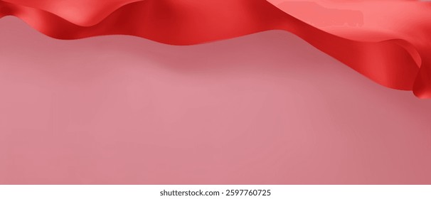 Luxury abstract red background with ribbon silk elements. 3D vector illustration. - Powered by Shutterstock - Get 15% off with code: PIKWIZARD15