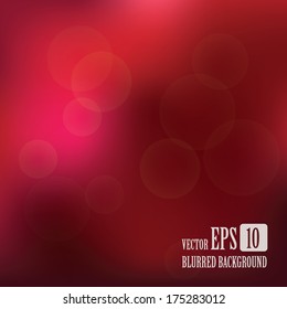 luxury abstract red blurred wallpaper background with round shaped lights. vector illustration