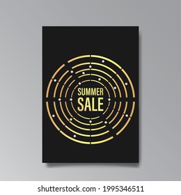 Luxury abstract Sale brochure template. Art deco elegant banner, premium promo background for holiday, with gold. Shiny Vector illustration.
