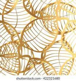 Luxury abstract seamless pattern. Golden leaf on white background. Elegant vector illustration for print, package design, wrapping, textile