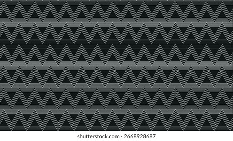 Luxo abstrato padrão de vetor sem emenda com preto e branco Geometric Line papel de parede, textura de telha oriental mínima para design gráfico moderno, decoração e branding