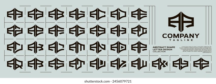 Luxuriöser abstrakter Formbuchstabe A AA Logo Vektorgrafik Set