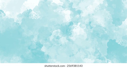 luxury abstract soft sky blue watercolor sky and clouds. grunge tint light blue watercolor background