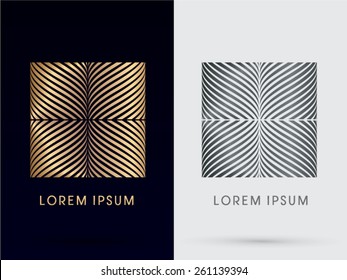 Luxury, Abstract  Square, Box, Abstract  Square,designed using gold and silver  line, geometric shape ,logo, symbol, icon, graphic, vector.