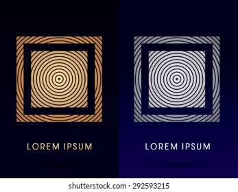 Luxury Abstract square, construction, building, designed using line circle, logo graphic vector.