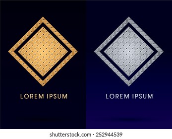 Luxury abstract square designed using gold and silver line, idea from wicker,basket ,woven, ribbons, logo, symbol, icon, graphic, vector.