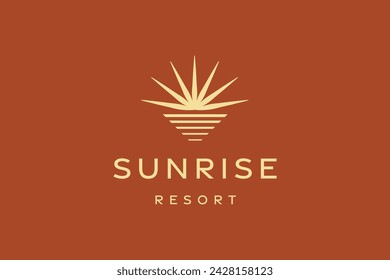 luxury abstract Sunrise resort Logo