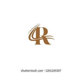 Luxury Abstract Swoosh Wings Letter R Monogram Logo