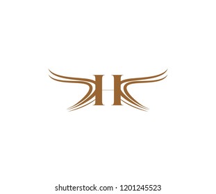 Luxury Abstract Swoosh Wings Letter H Monogram Logo