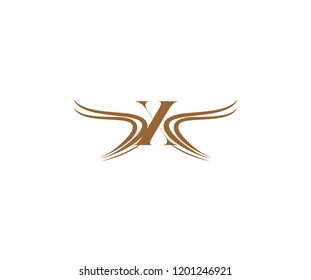 Luxury Abstract Swoosh Wings Letter X Monogram Logo