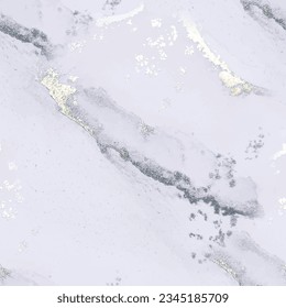 Luxury Abstract Template. Lavender Alcohol Ink Watercolor. Blue Fluid Seamless Pattern. Marble Water Color. Floor Marble Background. Gold Alcohol Ink Marble. Blue Abstract Watercolor. Gold Wall Floor.