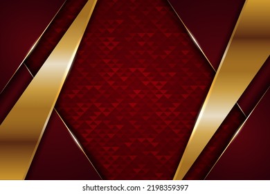 Luxury Abstract Textured Red Maroon Background with Glow Golden Line