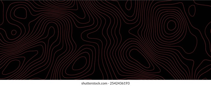 Luxo abstrato Mapa de linhas topográficas. Design moderno com fundo preto com design de padrão ondulado topográfico.