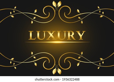Luxus abstrakter Vektorhintergrund mit goldenem Ornament und Text. Moderner Hintergrund.