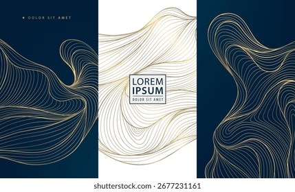 Luxury abstract vector background, gold and black liquid patterns, elegant lines, marble textures, modern Asian design. Premium cards, wedding invitations, fashion posters, VIP templates, business fly