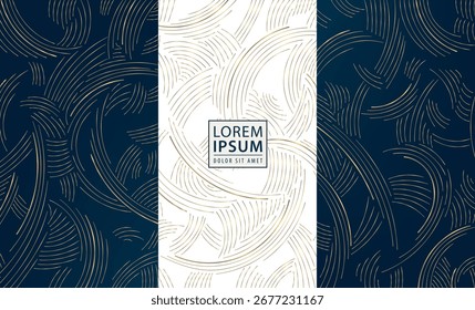 Fondo de Vector abstracto de lujo, patrones líquidos dorados y negros, líneas elegantes, texturas de mármol, diseño asiático moderno. Tarjetas de Premium, invitaciones de boda, carteles de moda, Plantillas VIP, mosca de negocios