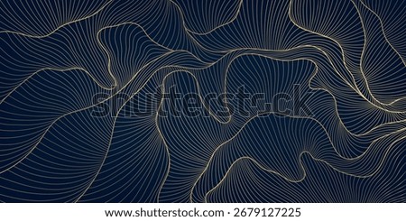 Luxury abstract vector background, golden waves, elegant line texture, Japanese and oriental design. Premium wallpaper, poster, cover and stylish template
