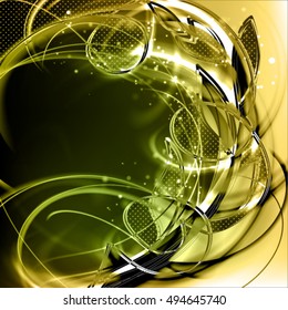 Luxury abstract vector background. Stylish expensive frame with gold branch and petals