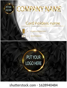Luxury abstract vector black diamond business card template premium art