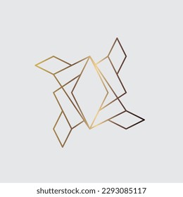 luxury abstract vector logo design, simple, minimalism and elegant concept, with gold color