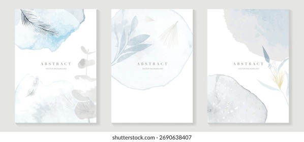 Ilustração de vetor de fundo de aquarela abstrata de luxo com decoração floral e elegante mínima