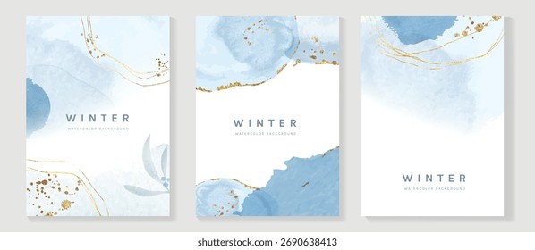 Ilustração de vetor de fundo de aquarela abstrata de luxo com decoração floral e elegante mínima