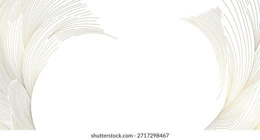 Patrón abstracto de la onda de lujo, líneas de oro elegantes, curvas que fluyen, diseño japonés moderno. Fondo de Vector de Premium, Formas orgánicas, Elementos decorativos, mar, océano, nubes