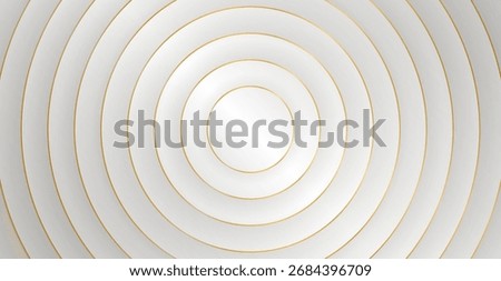 Luxury abstract white and gold circle 3D background. Layered visual backdrop design. Vector illustration