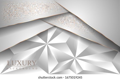 Lujoso mosaico blanco abstracto con líneas doradas. Ilustración del vector