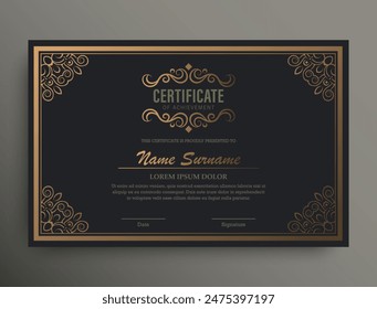 Luxury achievement certificate best award diploma design