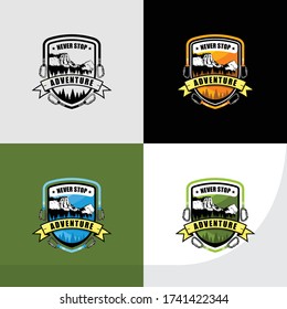 luxury adventure and hiking vector logo