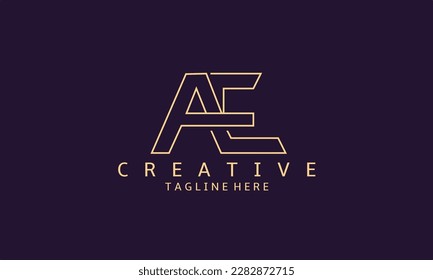Luxury AE Letter Logo Design. Modern minimalistic creative AE letter initial icon vector template. Premium logo with golden design. Elegant corporate identity.