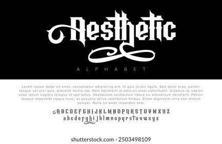 Luxury Aesthetic de alphabet letters font for logo