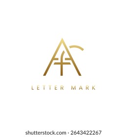 Luxury AF FA Monogram Logo Design – Golden Gradient Lettermark, Modern Elegant Initials Symbol, Premium Branding Icon.
