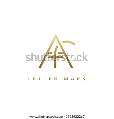 Luxury AF FA Monogram Logo Design – Golden Gradient Lettermark, Modern Elegant Initials Symbol, Premium Branding Icon.