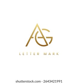 Luxury AG GA Monogram Logo Design – Golden Gradient Lettermark, Modern Elegant Initials Symbol, Premium Branding Icon.