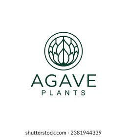 luxury agave palnt logo design. Vector illustration agave plant with line art style. Modern logo design vector icon template