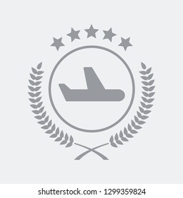 Luxury airline symbol - Flat and isolated vector illustration icon with minimal and modern design