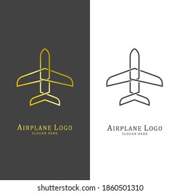 Luxury Airplane logo vector for professional transportation logo 