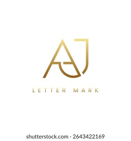 Luxury AJ JA Monogram Logo Design – Golden Gradient Lettermark, Modern Elegant Initials Symbol, Premium Branding Icon.