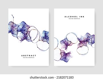 Luxury alcohol ink vector design flyers, leafleat template with liquid texture, fluid art design, editable A4 size paper, graphics ready to print, universal use, business background with marble