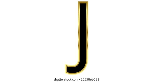 Luxury Alphabet J Isolated On White Background, Shiny Alphabet J Vector Illustration.	