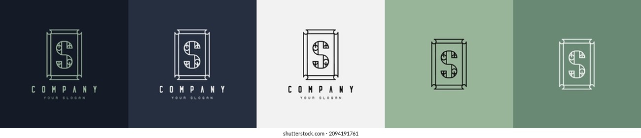 luxury alphabet letter frame symbol logo template. Logo design. Vintage logo. Retro logo.