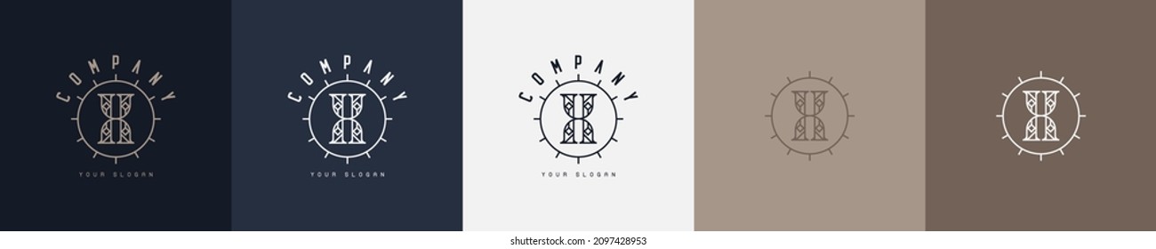 luxury alphabet letter frame symbol logo template. Logo design. Vintage logo. Retro logo.