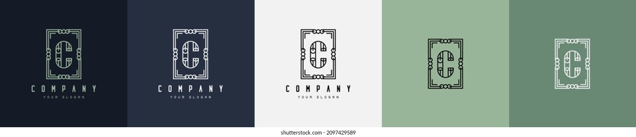 luxury alphabet letter frame symbol logo template. Logo design. Vintage logo. Retro logo.