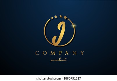 I luxury alphabet letter logo for company and corporate in gold colour. Golden star design with circle. Can be used for a luxury brand 