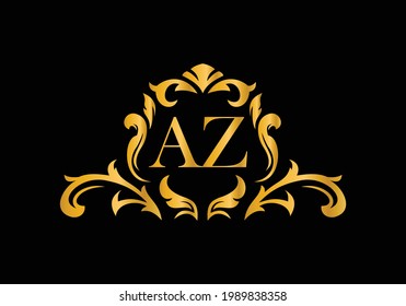 Luxury Alphabet letters AZ. Golden Floral alphabet . Monogram initials perfectly for wedding invitations, greeting card, logo, and other design.