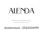 Luxury alphabet letters font. Classic Lettering Minimal Fashion Designs. Typography serif simple wedding logo fonts and number. vector illustration