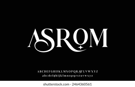 Luxury alphabet letters font. Classic Lettering Minimal Fashion Designs. Typography serif simple wedding logo fonts and number.